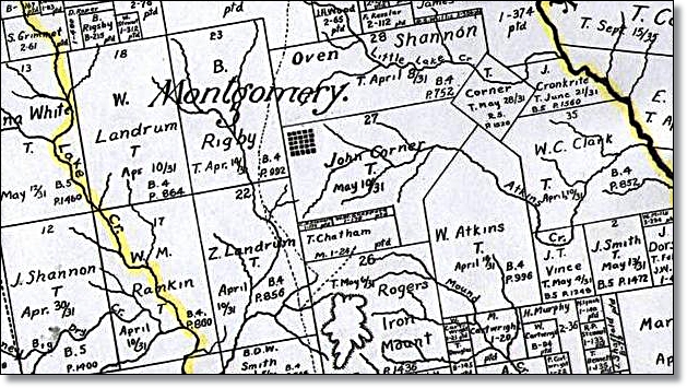 Map Showing Zachariah Landrum League in Montgomery County, Texas